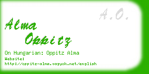 alma oppitz business card